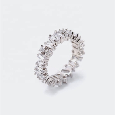 Vàng nữ trang sức cao cấp Kim cương trắng Zircon nhẫn vĩnh cửu với công nghệ inlay