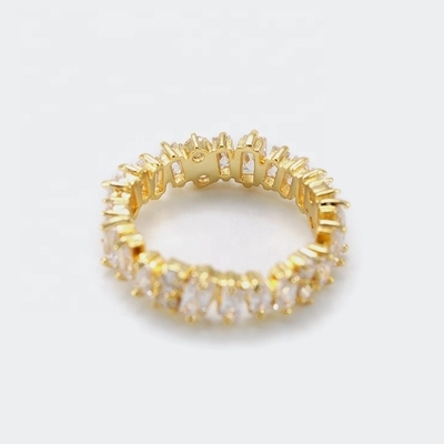 Vàng nữ trang sức cao cấp Kim cương trắng Zircon nhẫn vĩnh cửu với công nghệ inlay