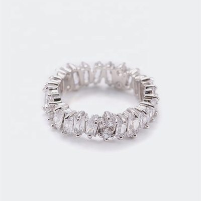 Vàng nữ trang sức cao cấp Kim cương trắng Zircon nhẫn vĩnh cửu với công nghệ inlay