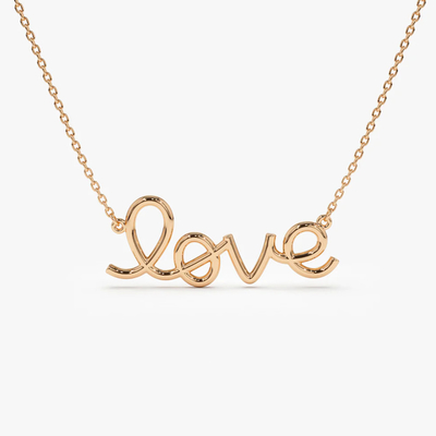 925 Sterling Silver 14K vàng đính dây chuyền tình yêu cho phụ nữ quà Valentine