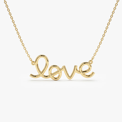 925 Sterling Silver 14K vàng đính dây chuyền tình yêu cho phụ nữ quà Valentine