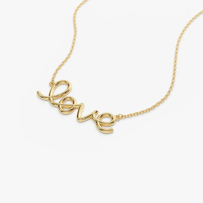 925 Sterling Silver 14K vàng đính dây chuyền tình yêu cho phụ nữ quà Valentine