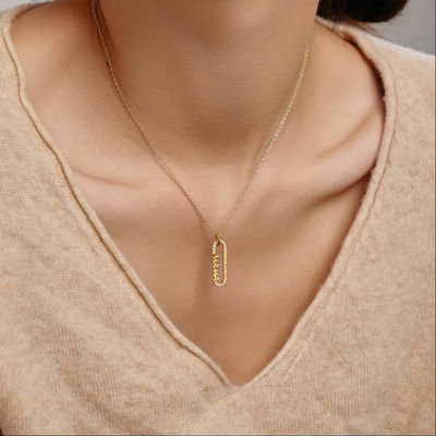 18k vàng mẹ clip dây chuyền dây chuyền trong 925 Sterling bạc