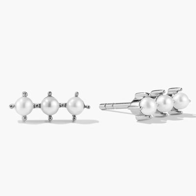 18K vàng bọc ngọc trai Stud tai bạc Sterling với logo tùy chỉnh