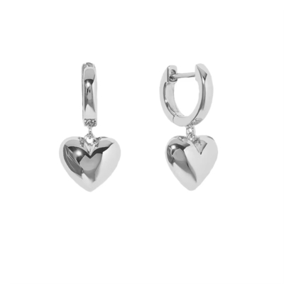 18K vàng bọc nước mắt rỗng Stud trái tim Dangle bông tai cho dịp quà tặng