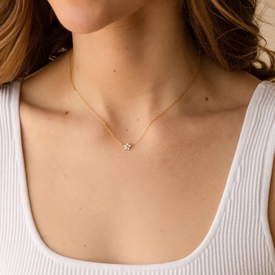Đàn bà OEM / ODM 925 Sterling bạc vòng cổ không có đá chính
