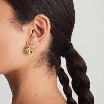 18K vàng Rhodium mạ lưỡi liềm Stud tai nghe ️ Điển hình mái vòm Hoop tai nghe cho phụ nữ, hoàn hảo cho hàng ngày & bên