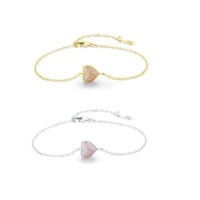 925 Sterling Silver Heart Bracelet với Zircon cho phụ nữ