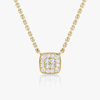 Vòng cổ mặt dây chuyền hình vuông bằng bạc 925 mạ vàng 18K đính đá Cubic Zirconia