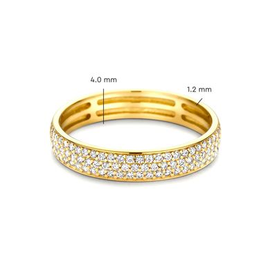 925 Sterling bạc 18K vàng bọc CZ Half Eternity nhẫn cho phụ nữ