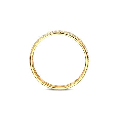 925 Sterling bạc 18K vàng bọc CZ Half Eternity nhẫn cho phụ nữ