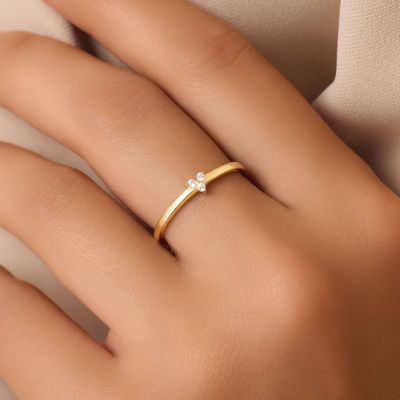 925 Sterling Silver Gold Plated CZ Chiếc nhẫn hoa sen cho phụ nữ
