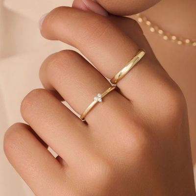 925 Sterling Silver Gold Plated CZ Chiếc nhẫn hoa sen cho phụ nữ