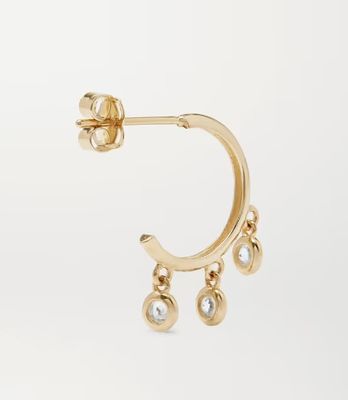 14K vàng bọc đồng Hoop Bàn tai với Zircon Bezel thiết lập