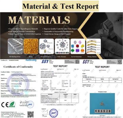 Đánh giá của bên thứ ba Chiếc tai dây chuyền kim cương bằng bạc 925 Sterling với mạ vàng hồng và 50 cặp MOQ