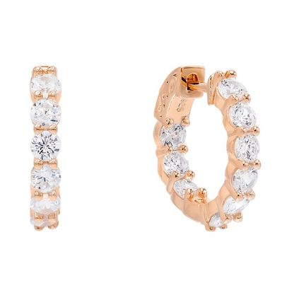 Custom 14K Gold Plated White Cubic Zircon Huggies Earrings for Weddings and Gifts in 925 Sterling Silver