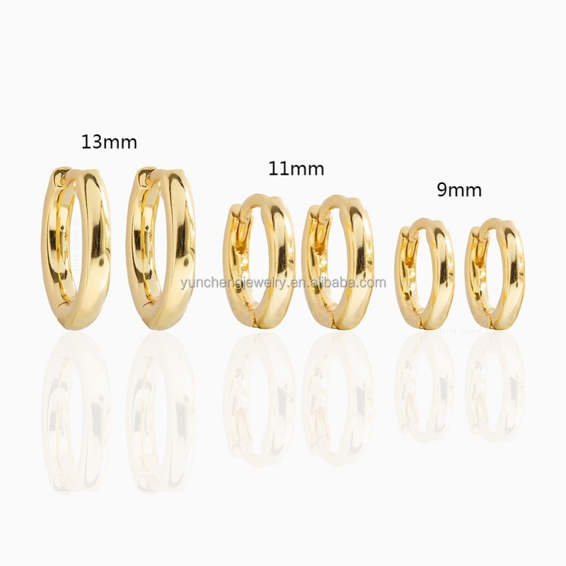 Kim cương tinh tế bạc tối giản 18K vàng 9MM 11MM 13MM Hoop Set cho FedEx DHL UPS TNT EMS Shipping