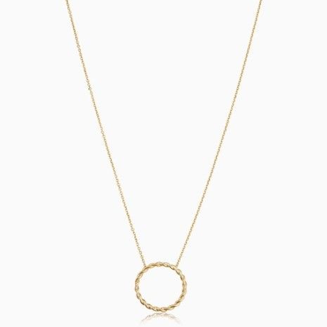 14K vàng bọc 925 Sterling bạc xoắn dây chuyền vòng cổ với 16 inch dài chuỗi liên kết