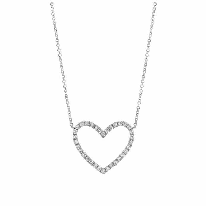 925 Sterling Silver Pave Diamond Love Necklace cho bạn gái