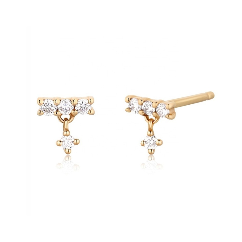 Vàng bọc 2022 Minialist Stud Bàn tai cho phụ nữ trong 925 Sterling bạc tùy chỉnh