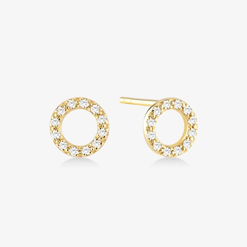 18K vàng bọc 925 Sterling bạc cổ điển tai nghe Stud cho cô gái phụ kiện thời trang
