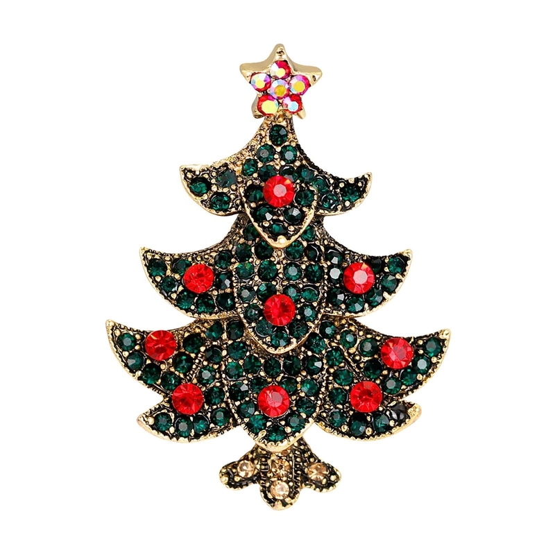 Đồng cây Giáng sinh Brooch Pin OEM Vintage nghệ thuật cây Giáng sinh Pin