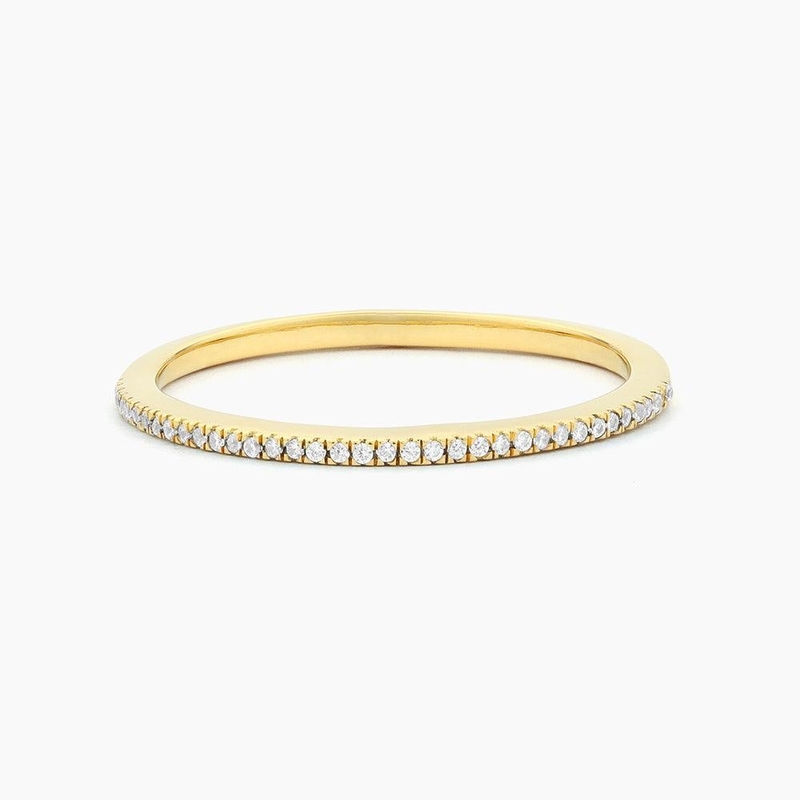 Sản phẩm nóng 18K vàng bọc nửa vĩnh cửu xếp chồng 925 Sterling bạc nữ ban nhạc nhẫn