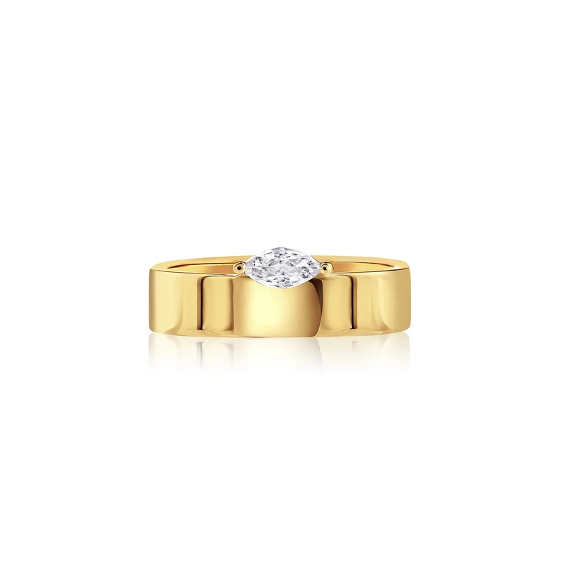 925 Sterling bạc Marquise cắt kim cương trắng CZ đắp nhẫn cho cô gái đồ trang sức