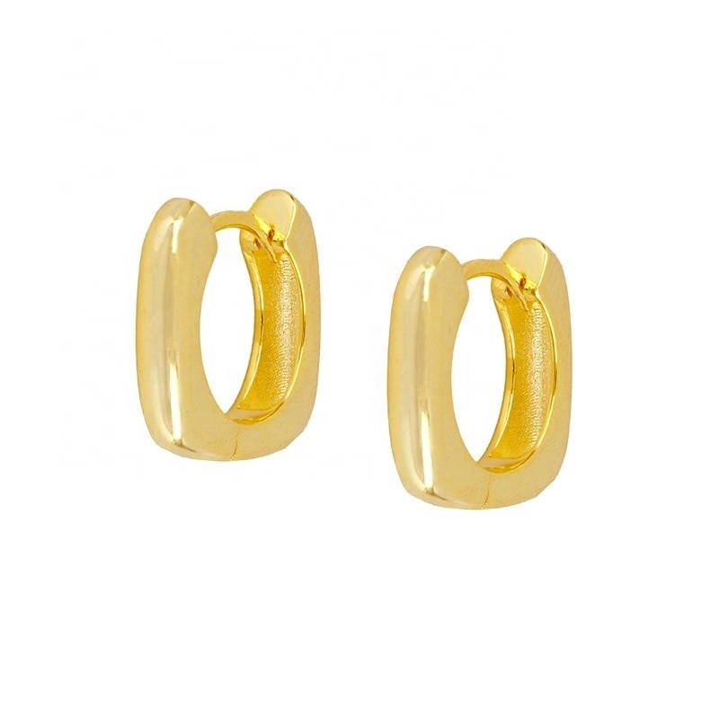 BÁO GÌ ĐÁO 18K Vàng Vàng Hoop Huggie Sterling bạc 925 đồ trang sức cho phụ nữ