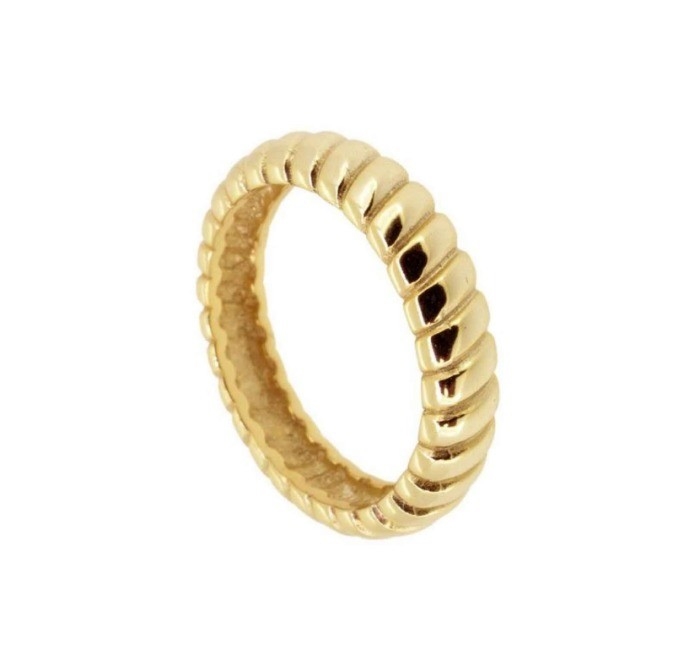 Độ rộng 6mm Vòng đính hôn xoắn bạc 18K vàng Rhodium màu xoắn bạc