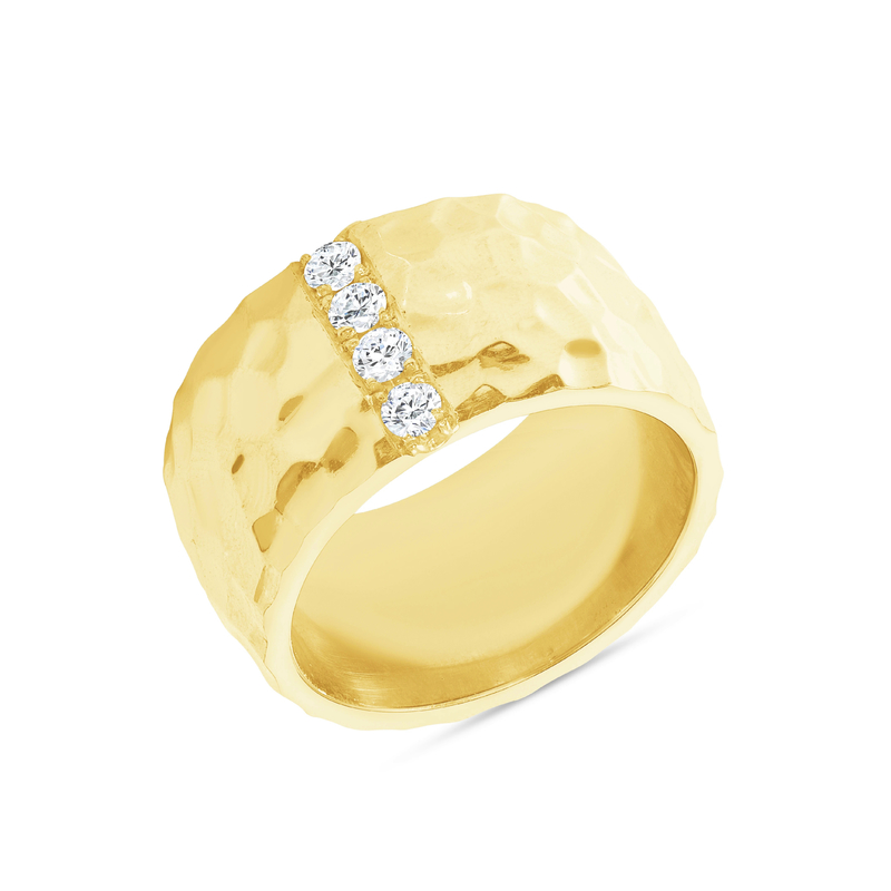 Kích thước 6 - Kích thước 10 Mens Eternity Band 18K vàng bọc kim loại nhẫn