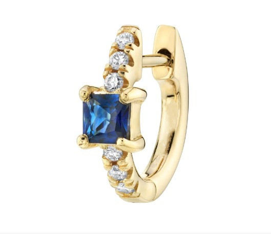 925 Sterling Silver Mini Gold Plated Baguette Hoop Huggie Bàn tai cho phụ nữ đồ trang sức