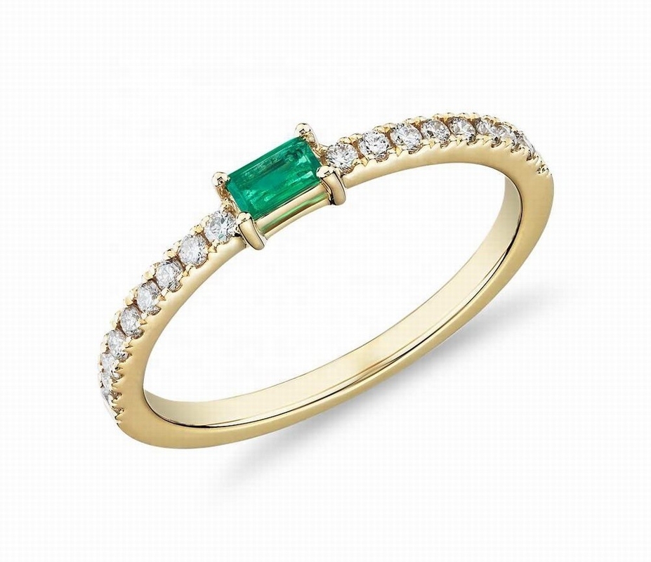 Vật trang sức tốt Nhẫn bạc 925 Sterling với đá xanh hoặc trắng và bọc vàng 18K