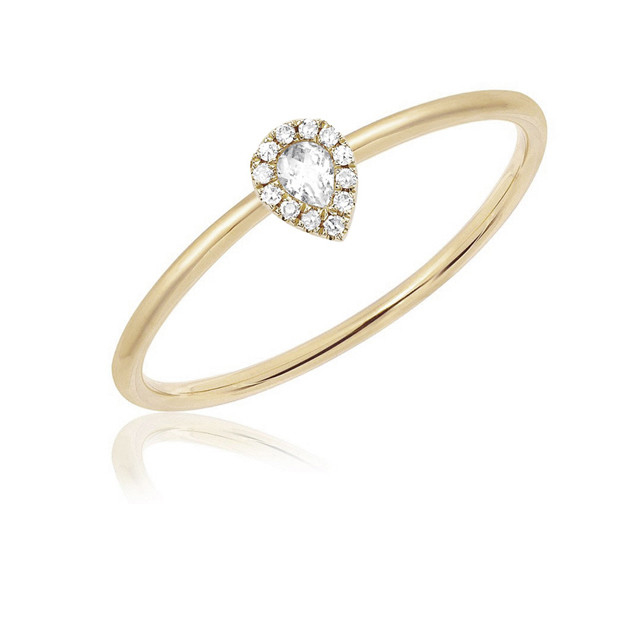 18K vàng Rhodium bọc nước mắt đống nhẫn đính hôn đồ trang sức cho thị trường quốc gia