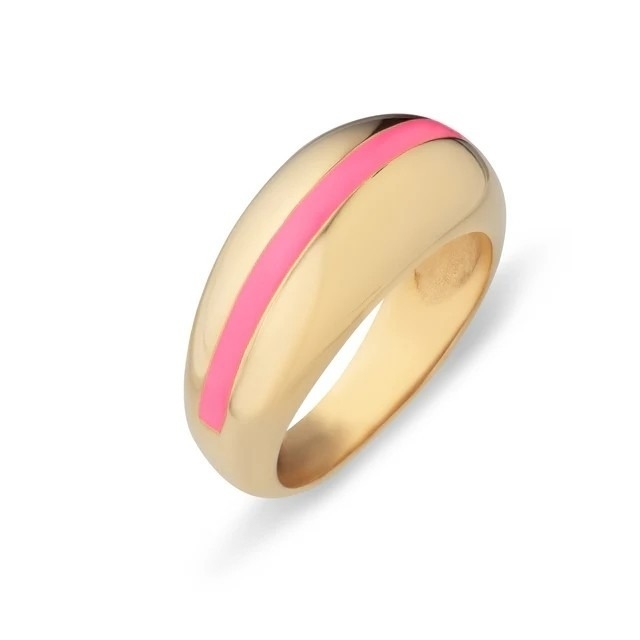 Đàn bà bán buôn 18K vàng sợi sợi màu hồng Dome 925 Sterling Silver