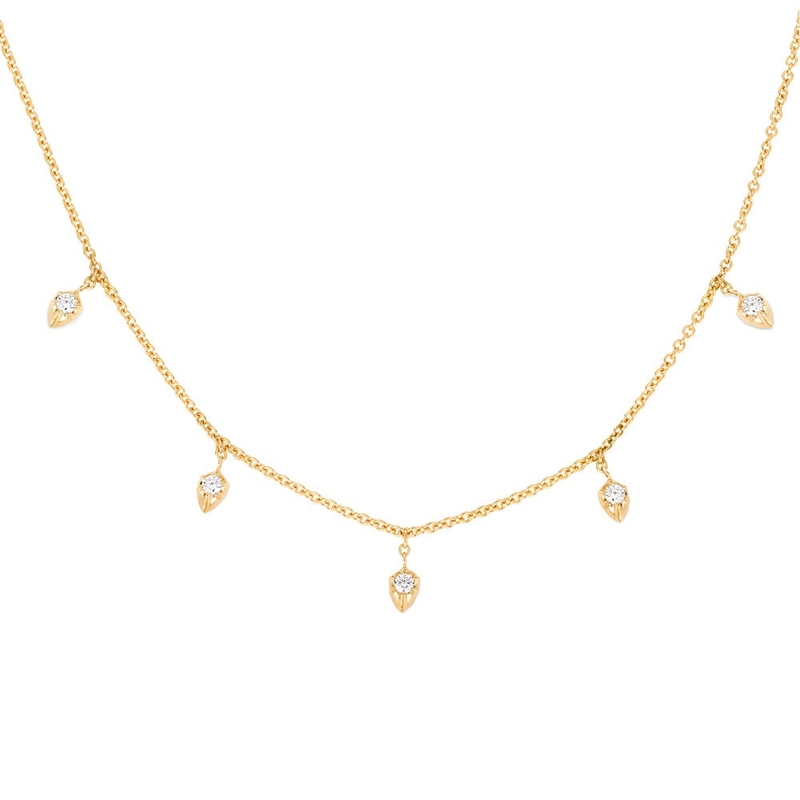 18K vàng bọc dây chuyền 925 Sterling bạc đẹp vòng cổ cho phụ nữ thiết kế cắt công chúa