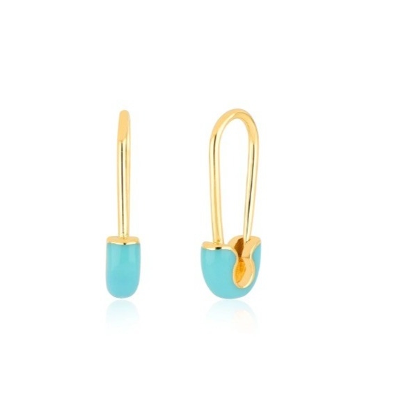 925 Sterling Silver Phụ nữ thời trang Mũi pin trang trí bằng kết thúc nhỏ màu xanh lá cây