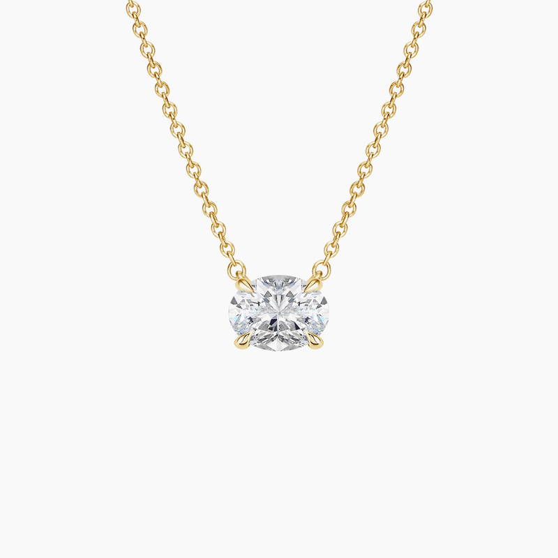 Xương hình bầu dục cắt 5A Trắng hình khối Zirconia Đá đá quý lấp lánh Anh dây chuyền cho phụ nữ đồ trang sức cổ điển