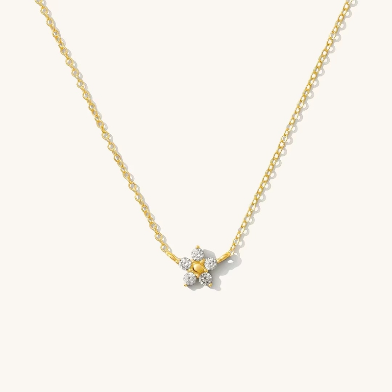 925 Sterling Silver Flower Necklace Exquisite Trendy Rhodium Plated For Engagement Wedding Party Perfect Gift For Girlfriends 925 Sterling Silver Flower Necklace Exquisite Trendy Rhodium Plated For Engagement Wedding Party Đám cưới Đám cưới