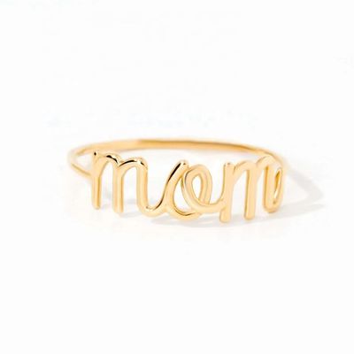 Thép không gỉ 18K vàng MOM đắp nhẫn cho phụ nữ đồ trang sức