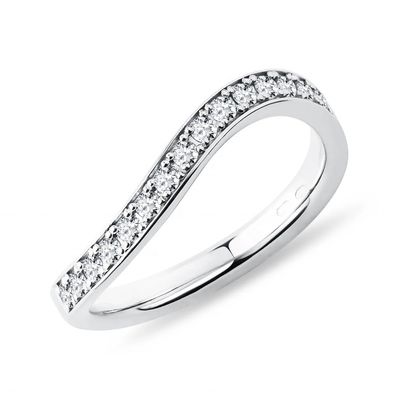 925 Sterling bạc vàng trắng kim cương CZ Wave nhẫn cho phụ nữ trang sức tốt OEM / ODM