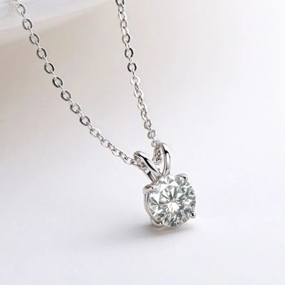 925 Sterling Silver Pendant cho các cô gái 18K vàng vàng tròn cắt Solitaire Stone quà tặng