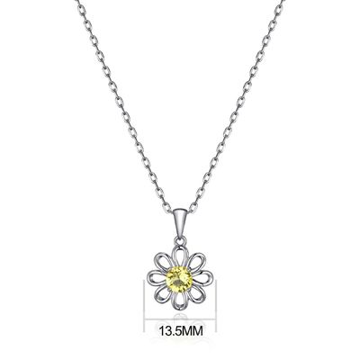 925 Sterling bạc hoa hướng dương dây chuyền trang sức thiết kế vàng cubic Zircon