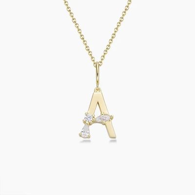 925 Sterling Silver CZ Letter Pendant trong đơn giản là 18K vàng bọc cho đồ trang sức thời trang