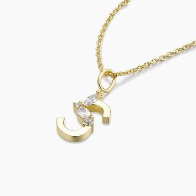925 Sterling Silver CZ Letter Pendant trong đơn giản là 18K vàng bọc cho đồ trang sức thời trang