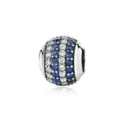 Phong cách Trắng và xanh CZ 925 Sterling bạc đồ trang sức làm phụ kiện