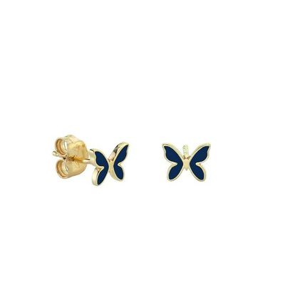 Vòng tai nhỏ màu trắng nhôm bướm hình 925 Sterling bạc Stud với vận chuyển nhanh