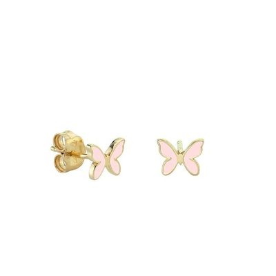 Vòng tai nhỏ màu trắng nhôm bướm hình 925 Sterling bạc Stud với vận chuyển nhanh
