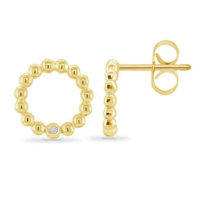 925 Sterling bạc phụ nữ hình tròn Bezel thiết lập Solitaire Stud Bàn tai với tùy chỉnh tùy chọn kích thước