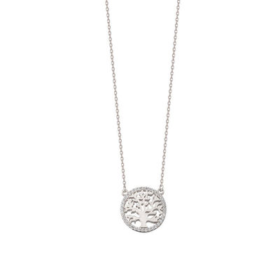 Lễ tiệc 18K vàng bọc Sterling bạc cây của cuộc sống dây chuyền vòng cổ cho phụ nữ